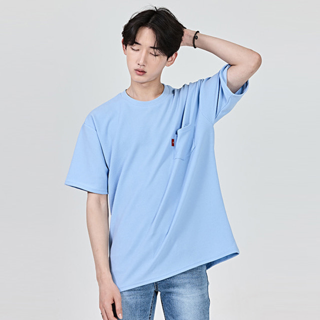 Chest Pocket Solid Tone T-Shirt