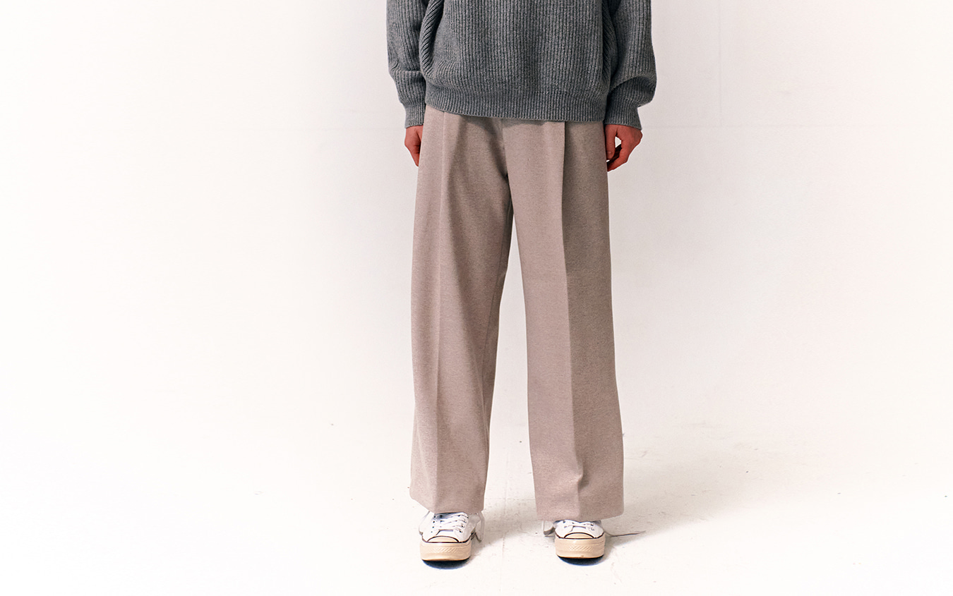 Tuck Wool Blend Tailored Pants