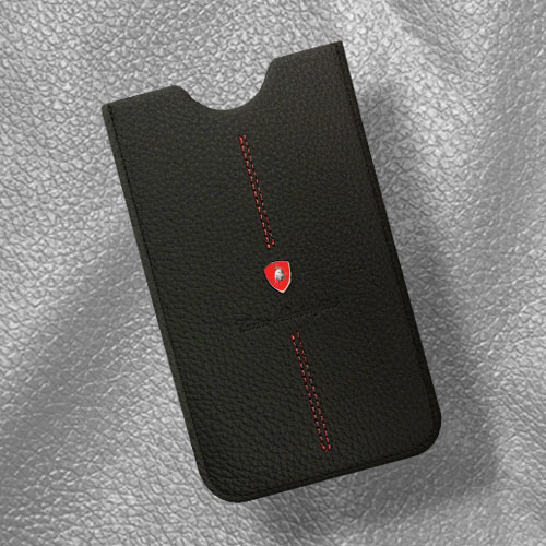 Tonino Lamborghini Italian Leather Phone Case[Black]