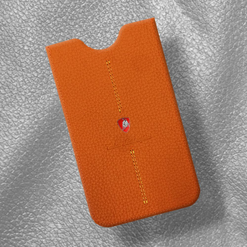 Tonino Lamborghini Italian Leather Phone Case[Orange]