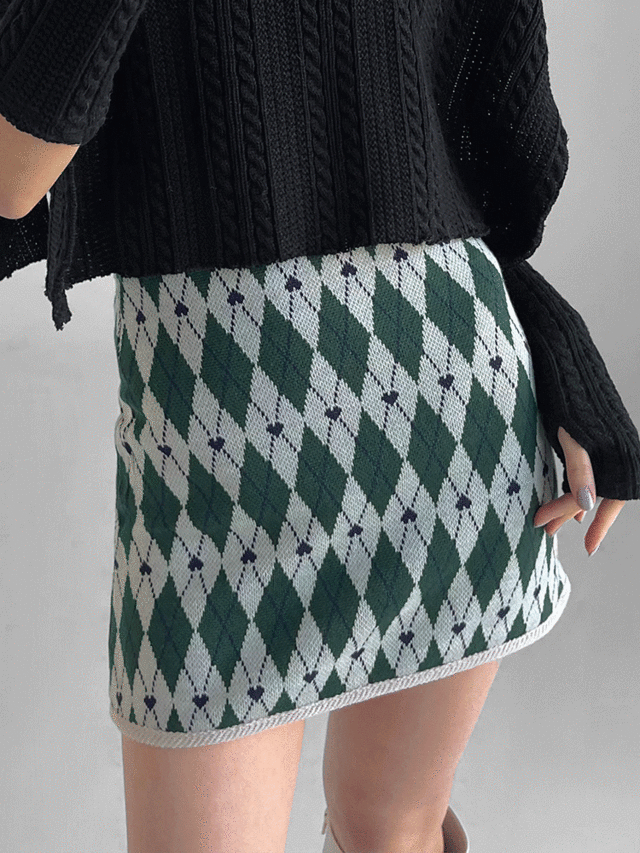 (skirt) 카서 아가일 미니스커트