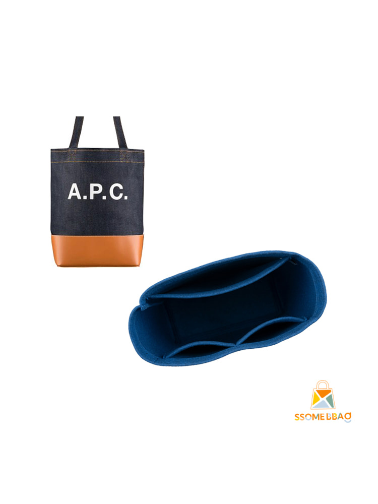 A.P.C Denim Axelle Leather Tote Bag (30cm) Inner Bag Bag in Bag