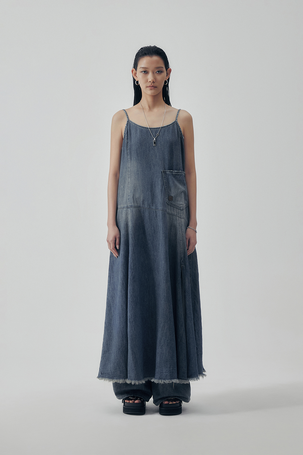 【TREEMINGBIRD】韓国人気★Wrinkle Pleat One Piece Dress TREEMINGBIRD】韓国人気☆Wrinkle Pleat One Piece Dress