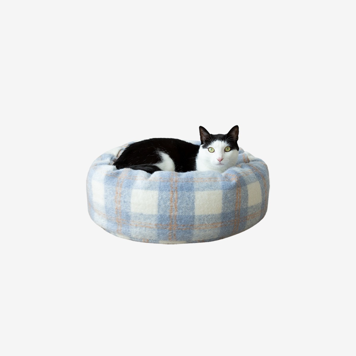 퍼얼 PANCHO Wool Check (Cat Pouf)