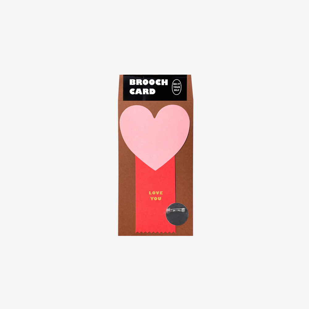 하우키즈풀 BROOCH CARD - LOVE (PINK)