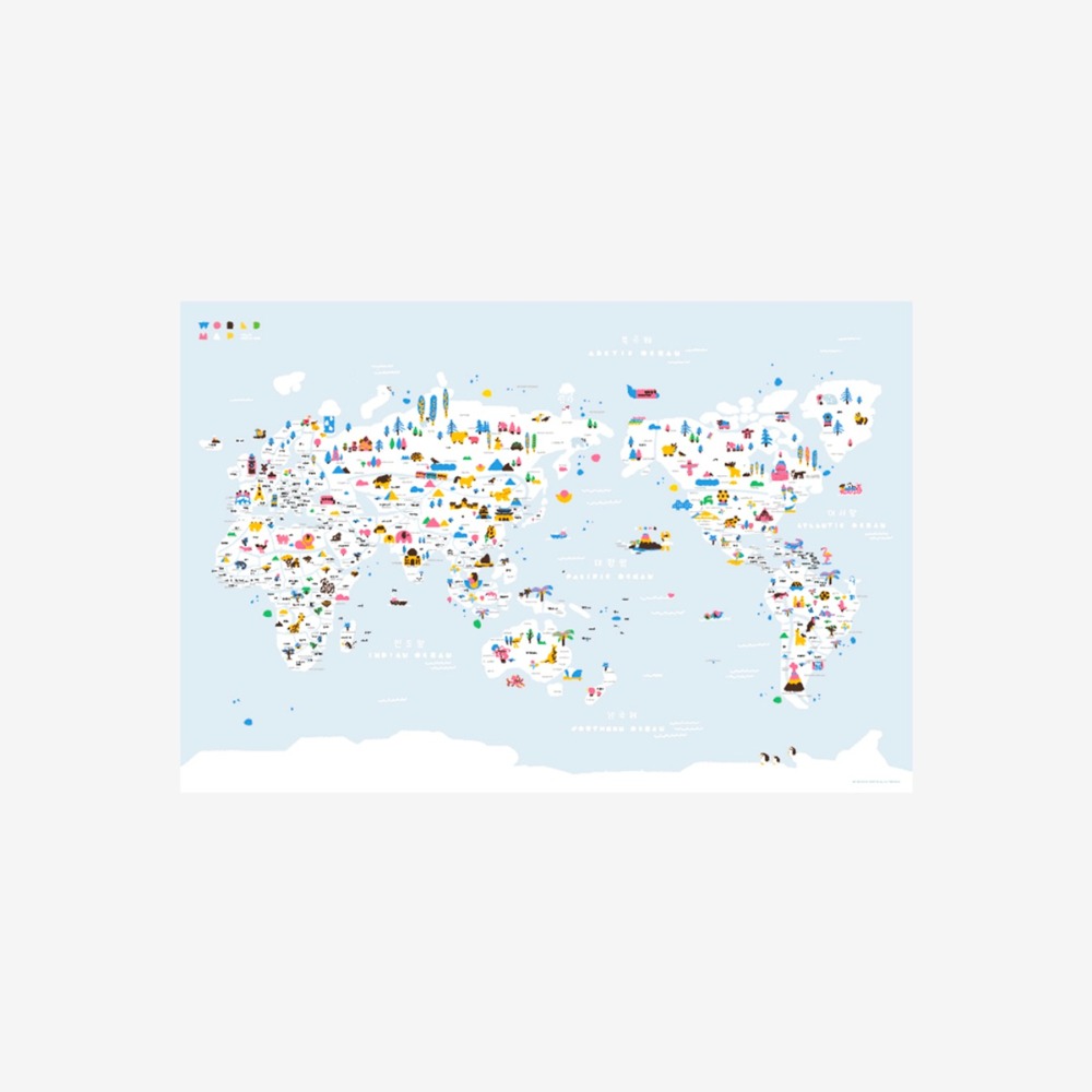 라운드그라운드 지구를 담은 세계지도 HELLO! WORLD MAP