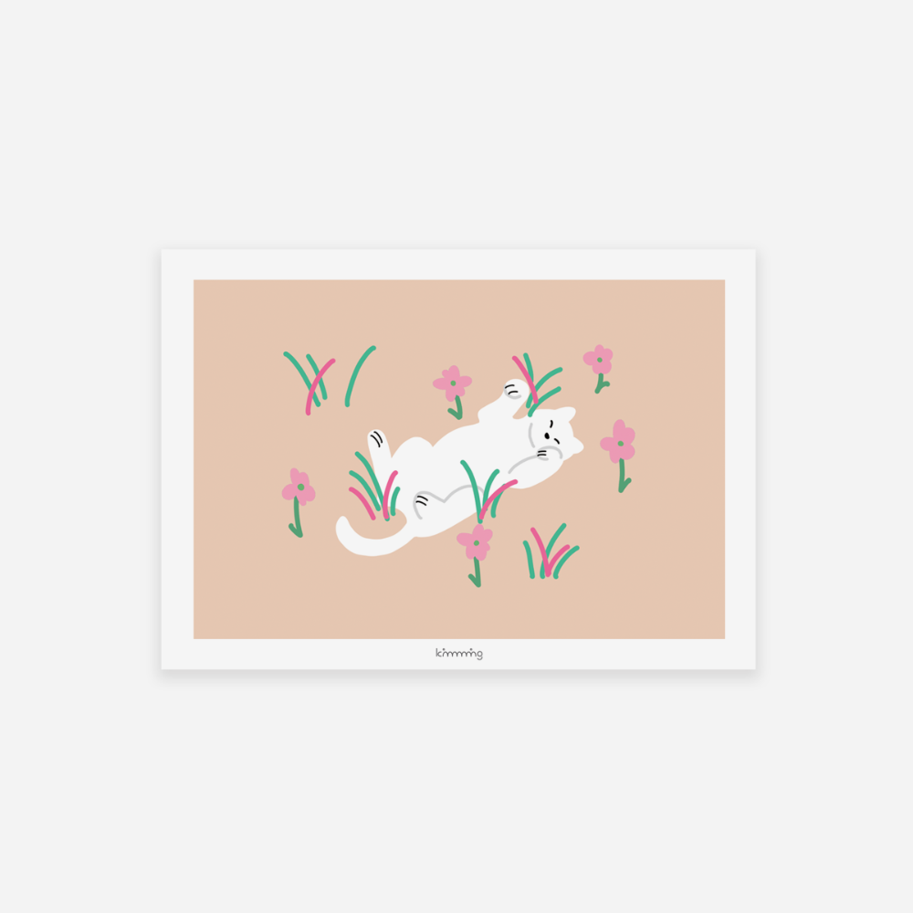 [킴밍스튜디오] CATS ON FLOWER FIELDS poster