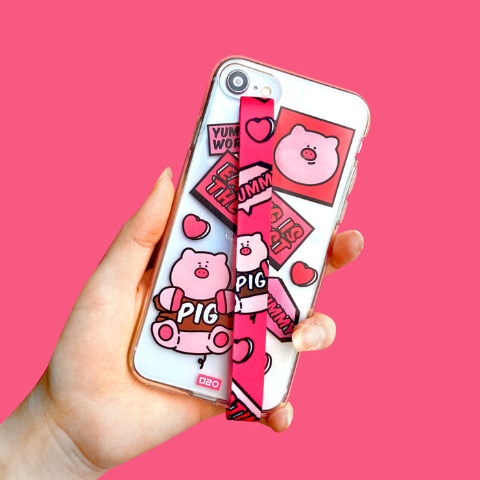 [스트랩+젤리 분홍돼지] 휴대폰케이스 에어팟케이스
