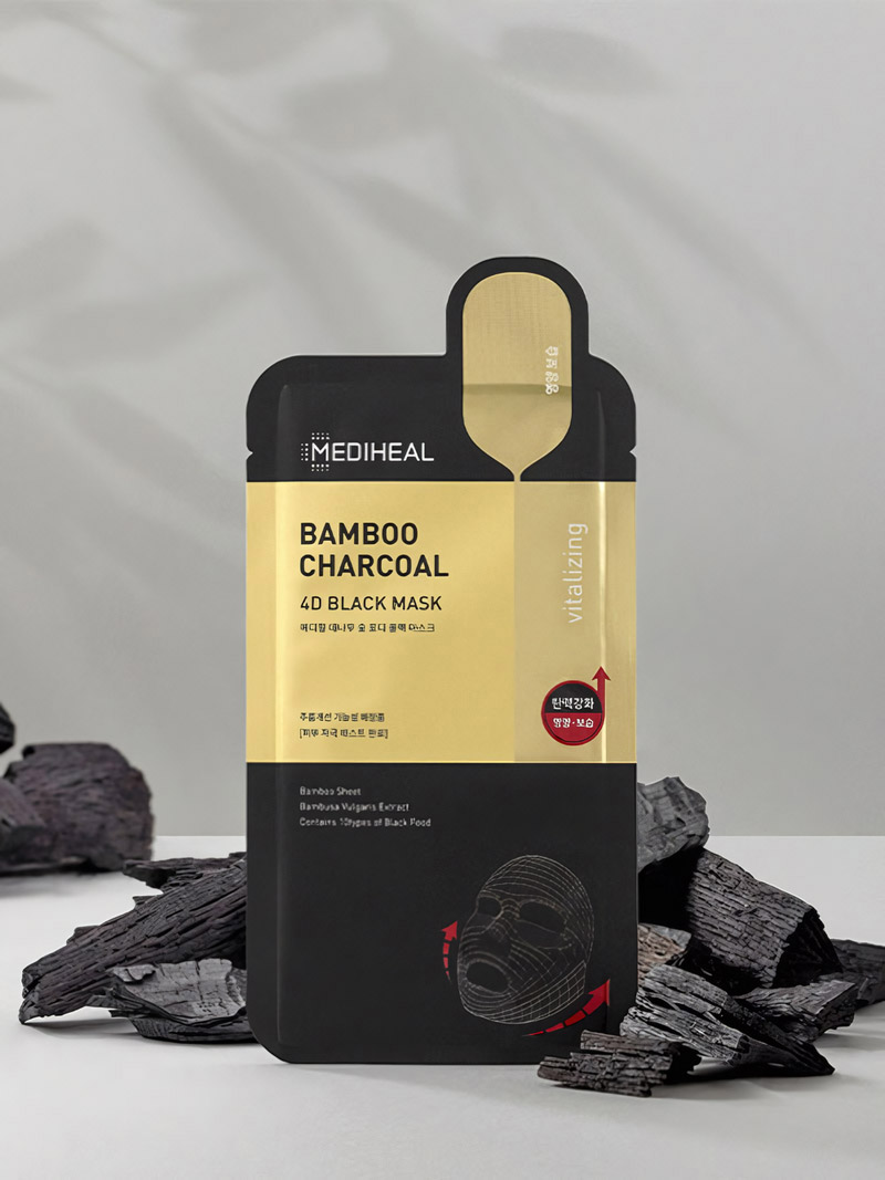 MEDIHEAL Bamboo Charcoal 4D Black Mask 10 sheets