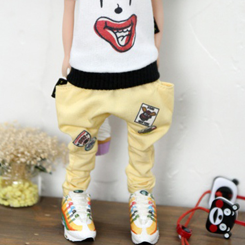 Blythe Patch Baggy Pants - Yellow