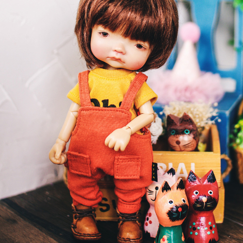 Baggy Cotton Overall - Orange