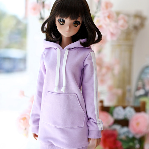 SD13 Girl &amp; Smart Doll Three-Line Hooded One-piece - Purple