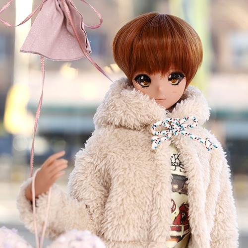 SD13 GIRL&amp;Smart Doll Bear hooded fur jacket - Brown