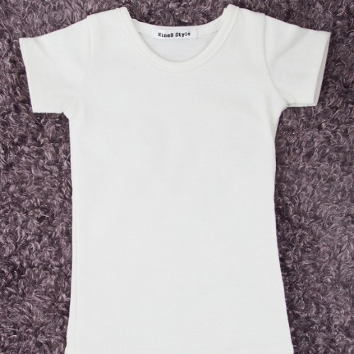 [SDB]BOY Solid color T-shirt (White ivory)