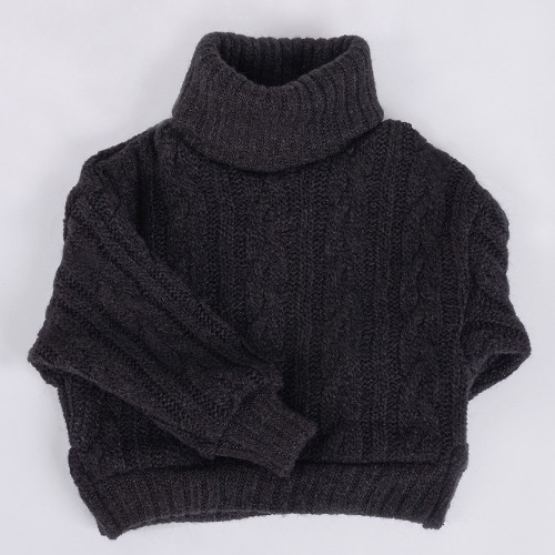 [SDB]Twisted turtle-neck knit(Black)