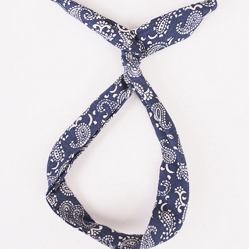 [L]NAL-Wire-hair band(Navy paisley)