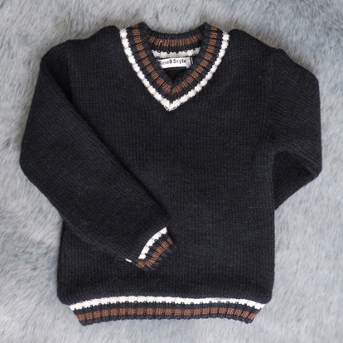 [SDB]Colored sibori V-neck knit wear(Navy)