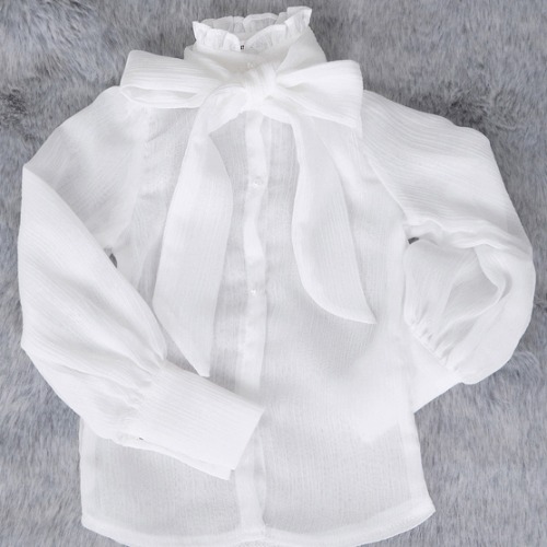 (Pre-order) [SDB]Puff sleeve see-through blouse(White)
