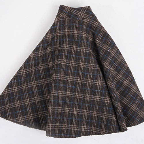 [SDG]Check long skirt(Brown)
