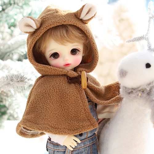 USD Cute Winter Fluffy Cape - Brown