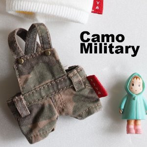 OB11 Washing Cotton Short Overalls - Camo Military