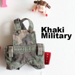 OB11 Washing Cotton Short Overalls - Khaki Military