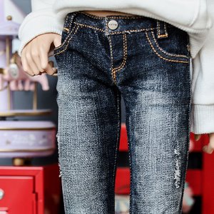 SD17 New Washing Damage Jeans - D.Blue