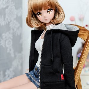 SD13 Girl &amp; Smart Doll Basic Zip­up Hooded T - Black