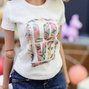 SD13 Girl &amp; Smart Doll Flower Love T shirt - White