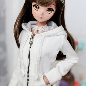 SD13 Girl &amp; Smart Doll Basic Zip­up Hooded T - White