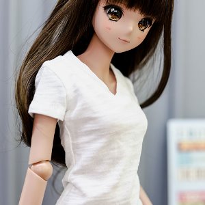 SD13 Girl &amp; Smart Doll Vneck Basic T shirt - White