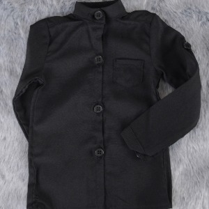 [SDB]China collar roll-up shirts(Black)