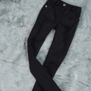 [SDB]Damage skinny pants(Black)