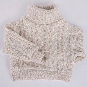 [ID75]Twisted turtle-neck knit(Oatmeal)