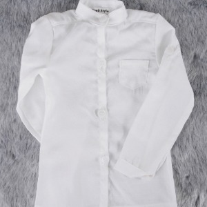 [SDB]China collar roll-up shirts(White)