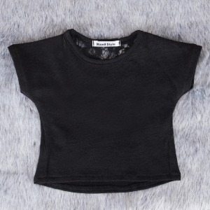 [SDG]Stingray back lace sleeve T-shirt(Black)