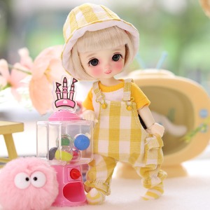 16cm Pastel Check Overall - Yellow