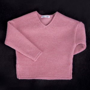 [SDG]Over fit v-neck knitwear(Light burgundy)