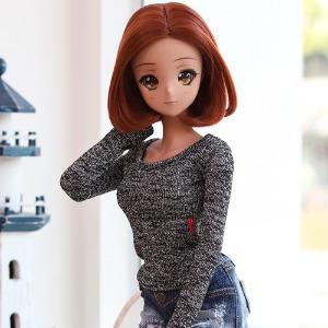 SD13 GIRL &amp; Smart Doll Simple Basic Knit T - Black