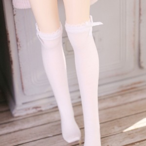 [MSD]Knee socks(Ribbon White)
