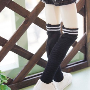 [MSD]Long socks(Tow line sibori black)
