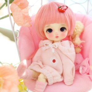 16cm Little Daisy Hooded One-piece SET - Pink
