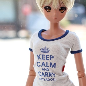 SD13 GIRL &amp; Smart Doll Keep calm basic T- Navy