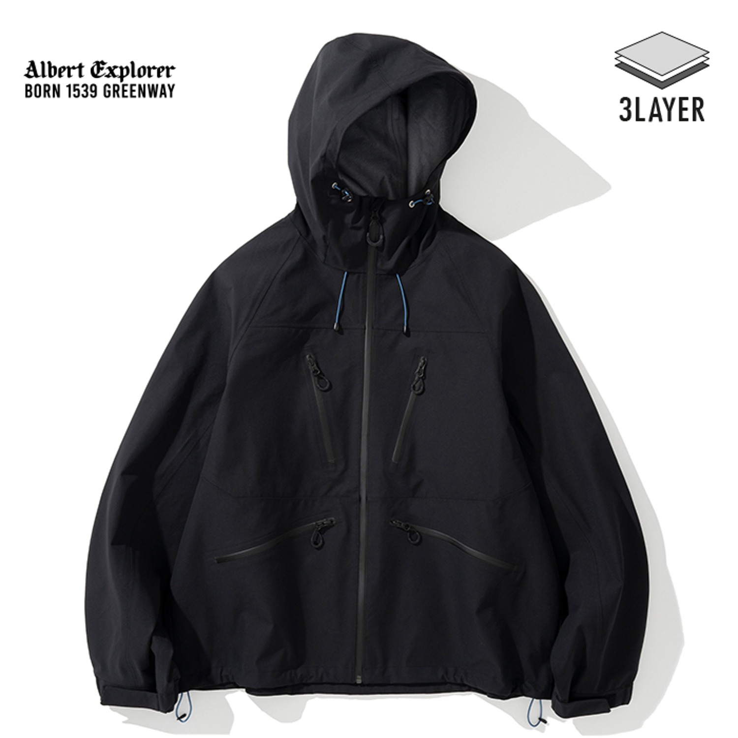 Uniform Bridge 3layer wp hood jacket black