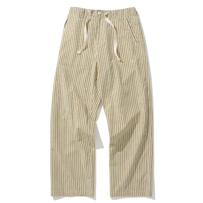 Uniform Bridge stripe resort pants beige stripe