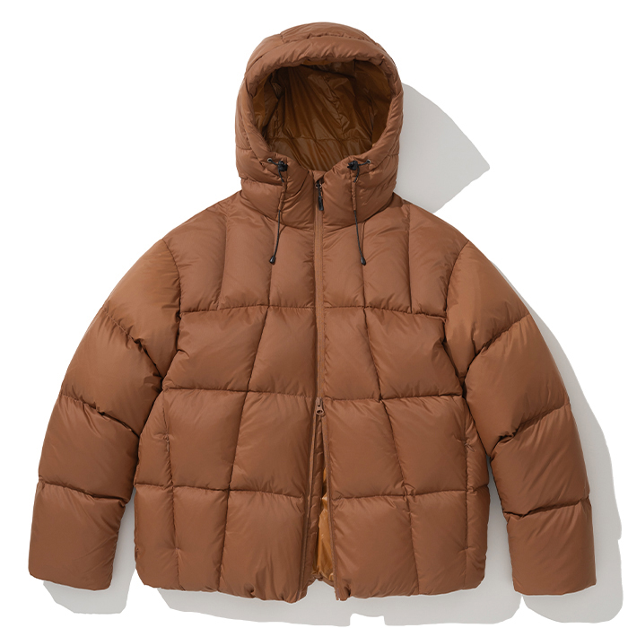 Uniform Bridge AE utility hooded duck down parka brick red