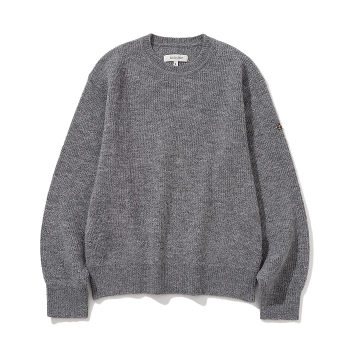 Uniform Bridge alpaca crew neck knit melange grey