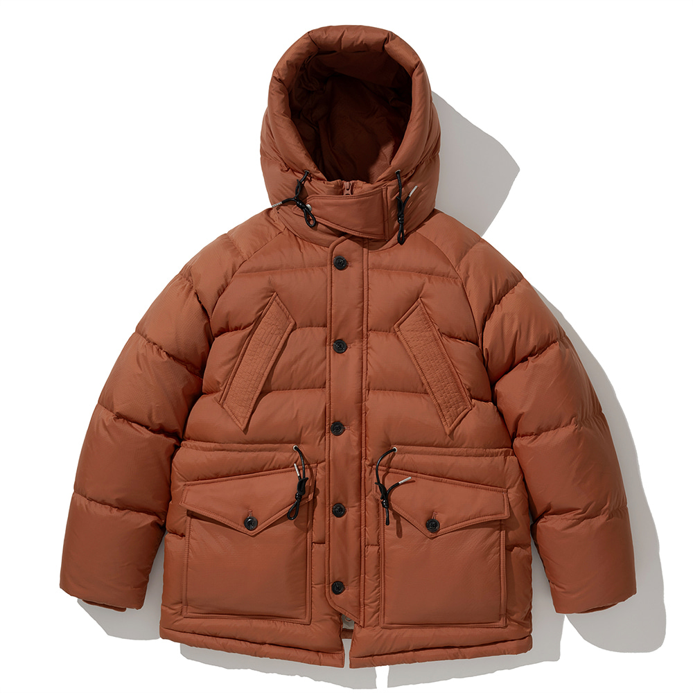 Uniform Bridge shelter duck down parka brick red