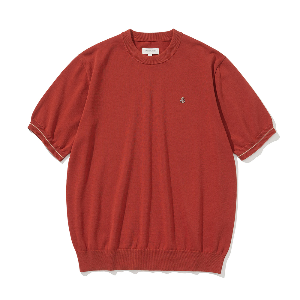Uniform Bridge basic summer crew neck s/s knit brick