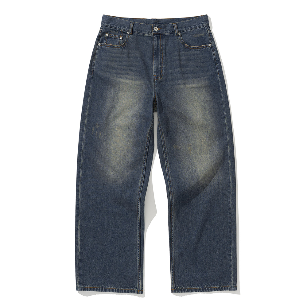 Uniform Bridge cropped denim pants 9.5oz indigo washed